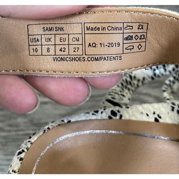 Vionic Sami Snake Print Sandals‎ Size 10 Strappy Ankle Strap - Picture 7 of 7